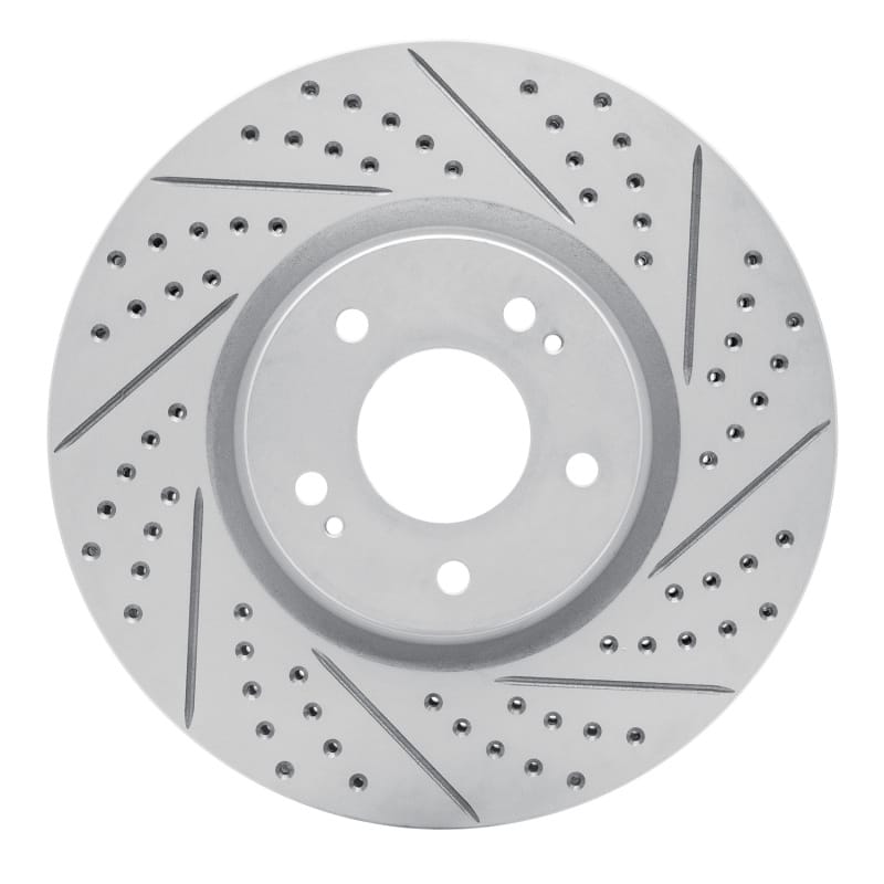 R1 Concepts — R1 03-06 Mitsubishi Lancer Front Right Drilled & Slotted Geo-Carbon Rotor