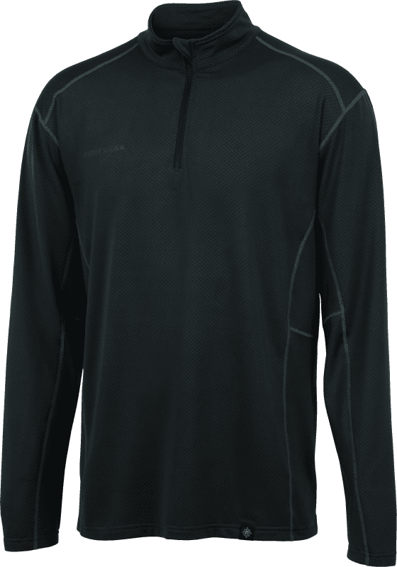 FIRSTGEAR — Base Layer Shirt, Midweight, Long-Sleeve, Mens, 2XL, Dark Grey