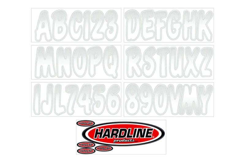 Hardline — Hardline Boat Lettering Registration Kit 3 in. - 200 White/Silver