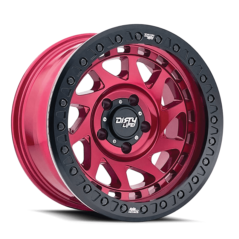 Dirty Life — Dirty Life 9313 Enigma Race 17x9 / 6x139.7 BP / -12mm Offset / 106mm Hub Crimson Candy Red Wheel