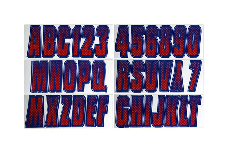 Hardline — Hardline Boat Lettering Registration Kit 3 in. - 300 Red/Purple