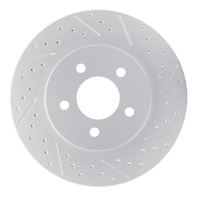 R1 Concepts — R1 05-14 Ford Mustang Rear Right Drilled & Slotted Geo-Carbon Rotor