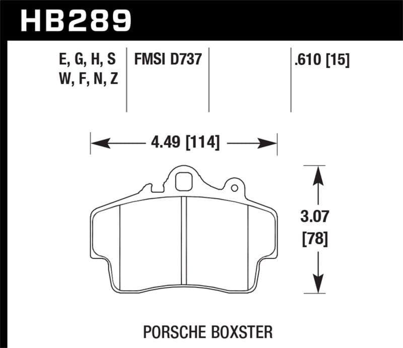 Hawk Performance — Hawk 97-99 Porsche Boxster 2.5L Base 4 Piston Caliper Front ER-1 Brake Pads
Disc Brake Pad