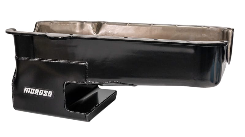 Moroso — Moroso Pre-80 Chevrolet Small Block (w/Driver Side Dipstick) Wet Sump 6qt 9in Steel Oil Pan - Black