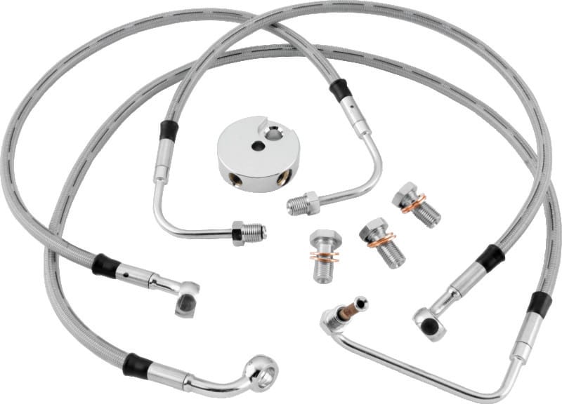 TwinPower — Front Brake Line Kit, D.O.T., Stainless Steel, Stock Length