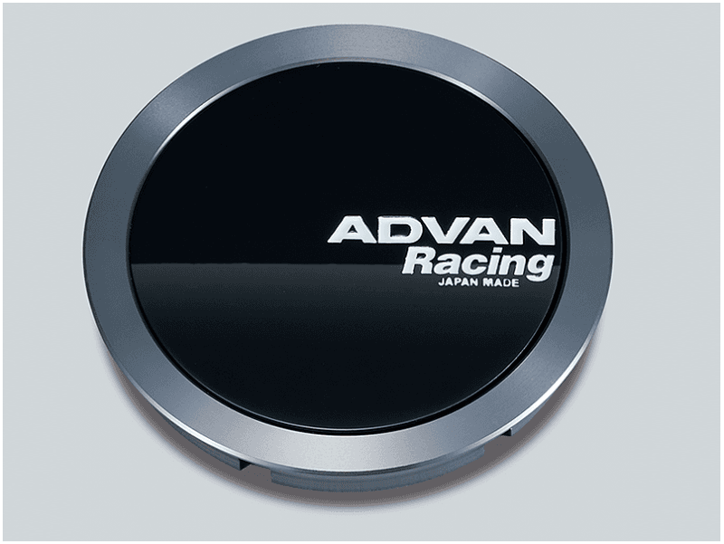 Advan — Advan 73mm Flat Center Cap - Gloss Black/Hyper Ring+White Letters