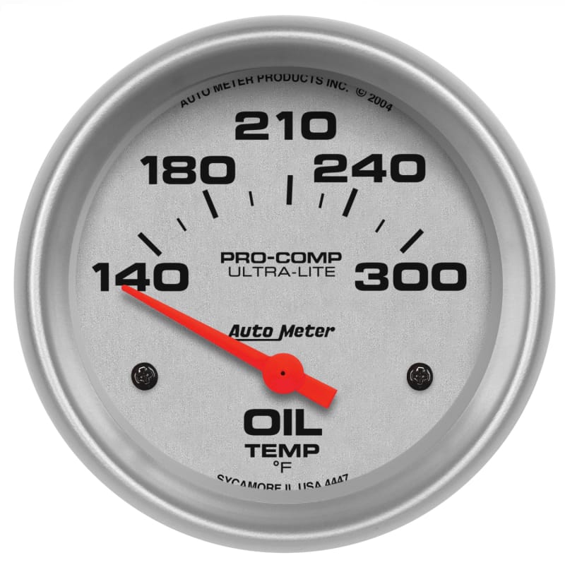 AutoMeter — Autometer Ultra-Lite 66.7mm Short Sweep Electronic 140-300 Degree Oil Temperature Gauge
2-5/8" OIL TEMP, 140