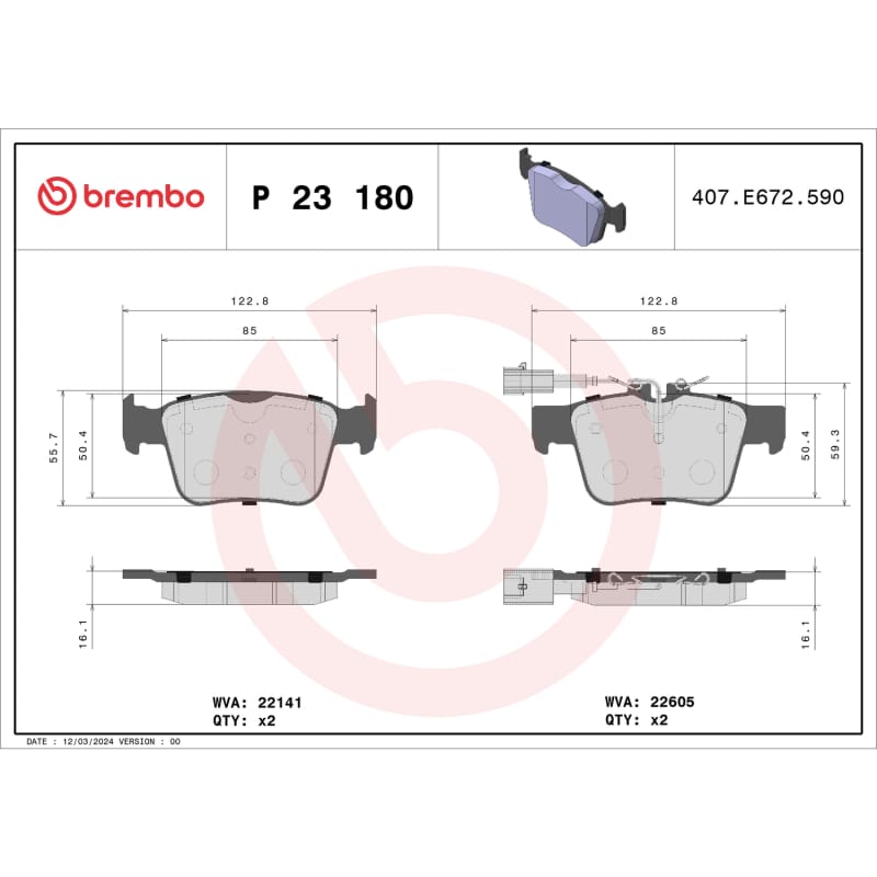 Brembo OE — Brembo 18-21 Alfa Romeo Giulia/ Alfa Romeo Stelvio Rear Low-Met Brake Pad