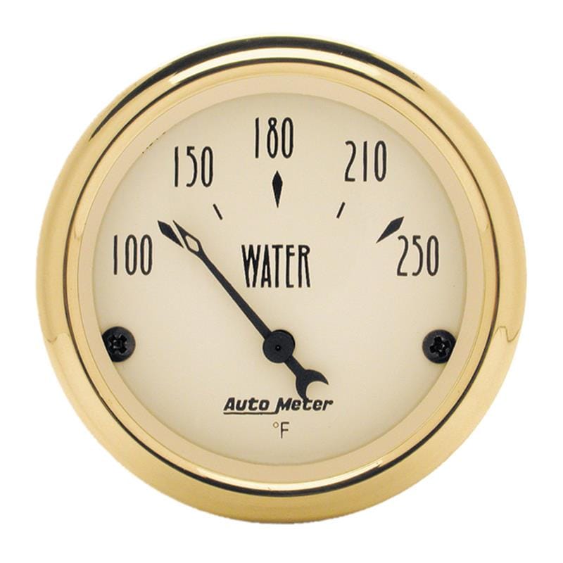 AutoMeter — AutoMeter Gauge Water Temp 2-1/16in. 250 Deg. F Elec Golden Oldies
2" WATER TEMP, 100-2