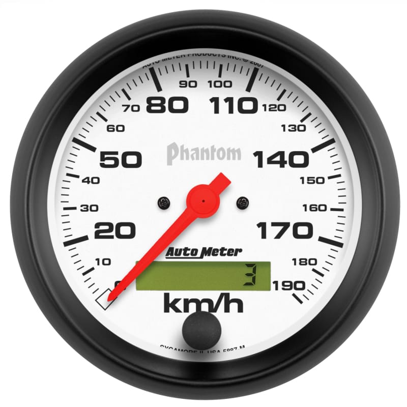 AutoMeter — Autometer Phantom 3-3/8in 190 KM/H Speedometer Electric Program w/ LCD Odometer
3-3/8" SPEEDO, 190 K