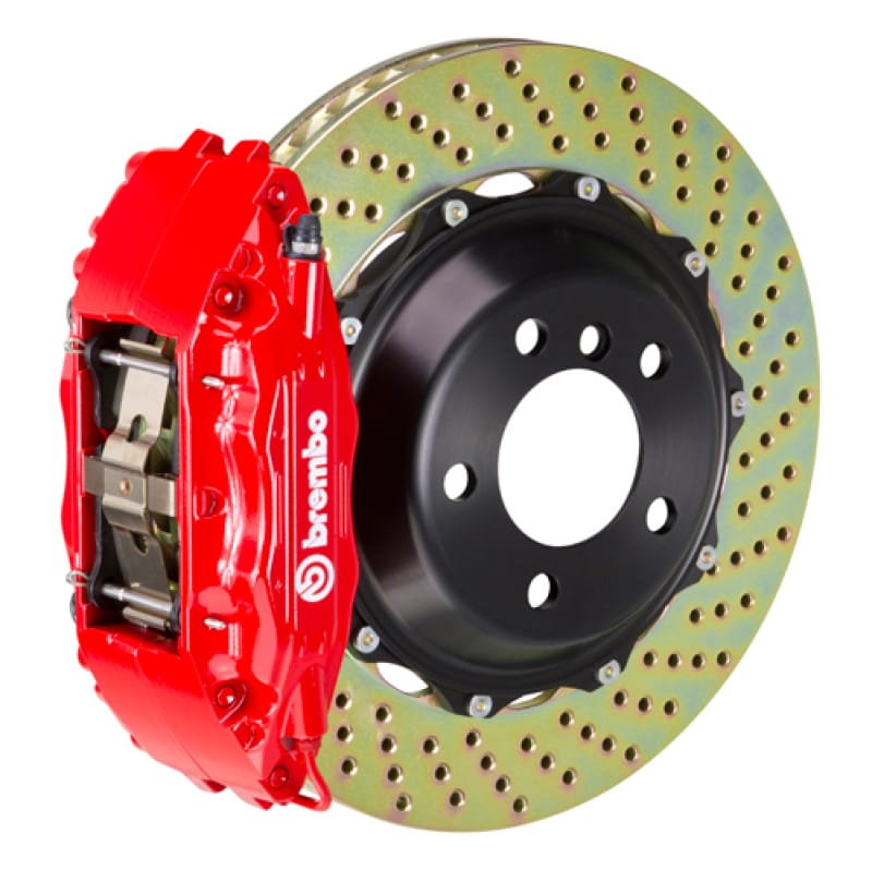 Brembo — Brembo 00-02 CL500/03-05 S600/03-06 CL600 Fr GT BBK 4Pis Cast 2pc 355x32 2pc Rotor Drilled-Red