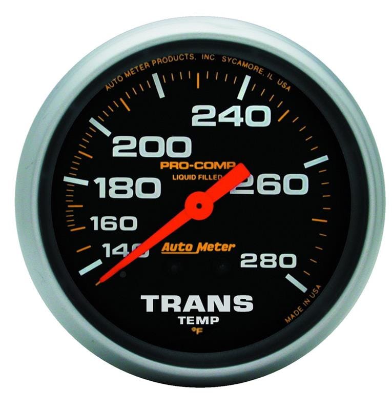 AutoMeter — Autometer Liquid Filled Mechanical 66.7mm 140-280 deg F Temperature Gauge Includes 8 ft Tubing
2-5/8" TRANS TEMP, 1