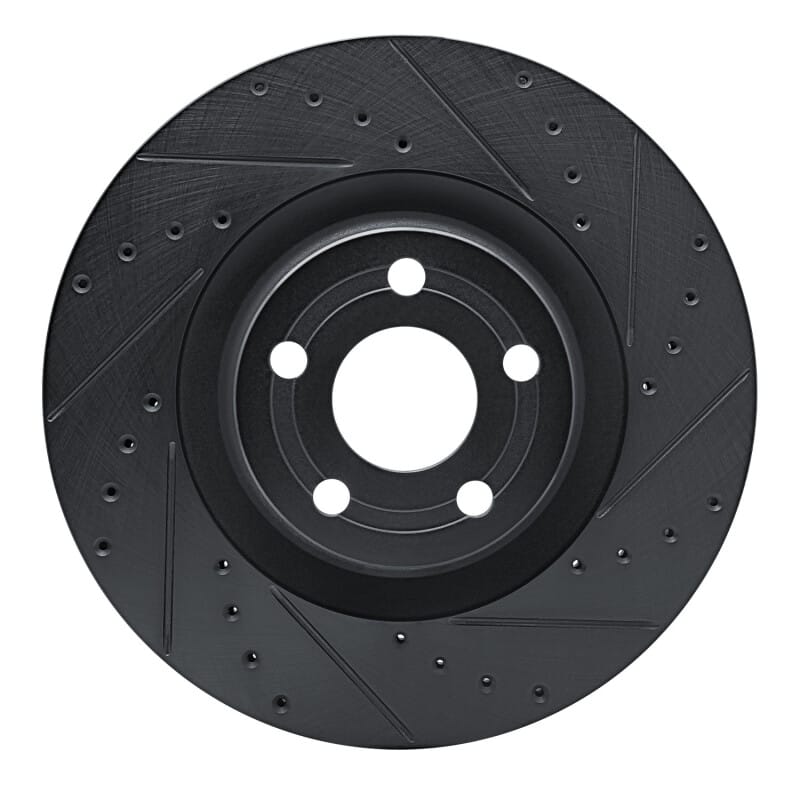 R1 Concepts — R1 22-25 Ford Maverick Front Right Drilled & Slotted Black Brake Rotor