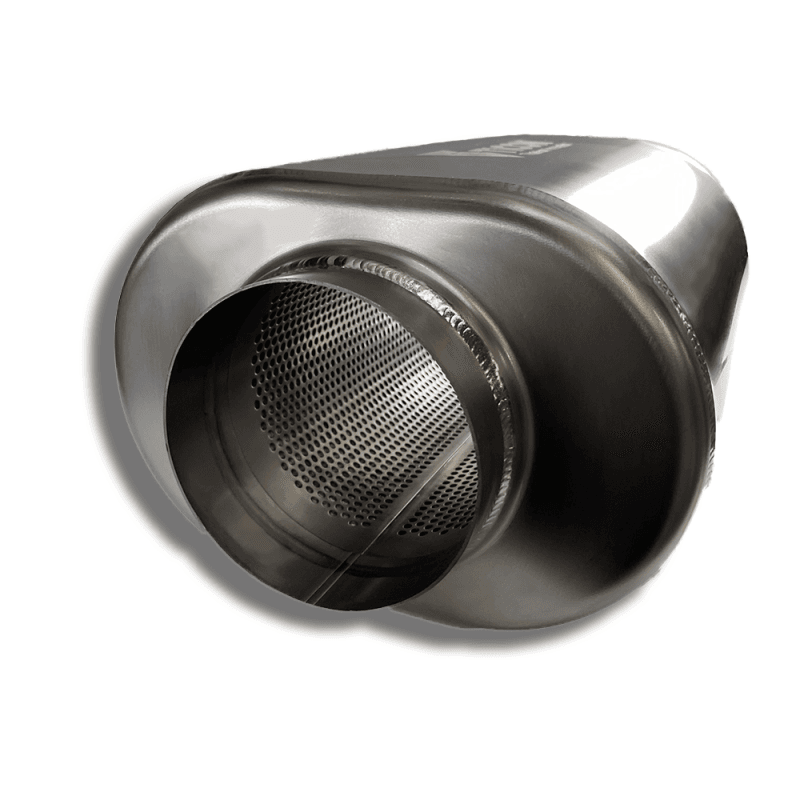 Ticon — Ticon Industries 12in Overall Length 3.5in Oval Titanium Muffler - 3.5in Center In/Center Out