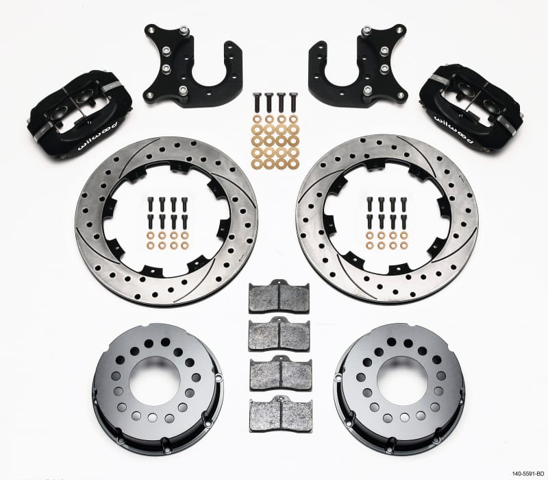 Wilwood — Wilwood Forged Dynalite P/S Rear Kit Drilled Rotor Mopar/Dana 2.36in Off w/Snap Ring Bearing
BRAKE KIT