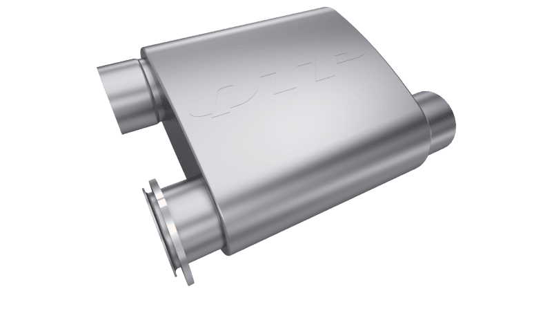 QTP — QTP 3in Weld-On Reverse 304SS Screamer Muffler Short Case w/Bolt-On QTEC Electric Cutout