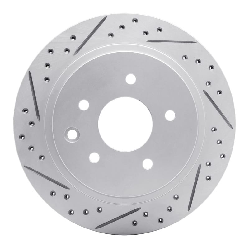 R1 Concepts — R1 02-06 Infiniti Q45 Rear Left Drilled & Slotted Geo-Carbon Rotor