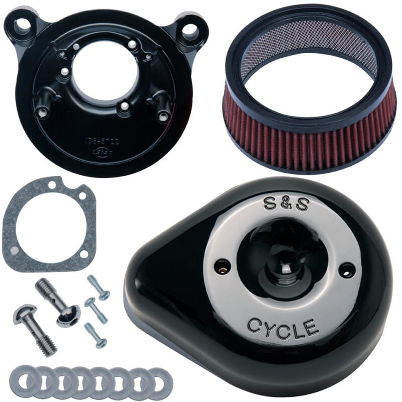 S&S Cycle — S&S Cycle 84-99 BT w/ Super E/G Carb Stealth Air Cleaner Kit w/ Gloss Black S&S Teardrop