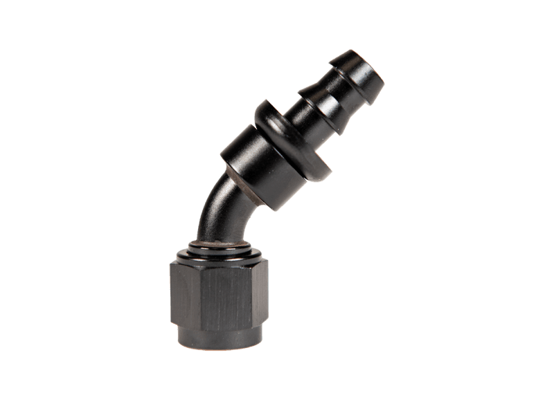 Fleece Performance — Fleece Performance Universal -8AN 45Deg to Hose Barb - Black
Hose Connector
