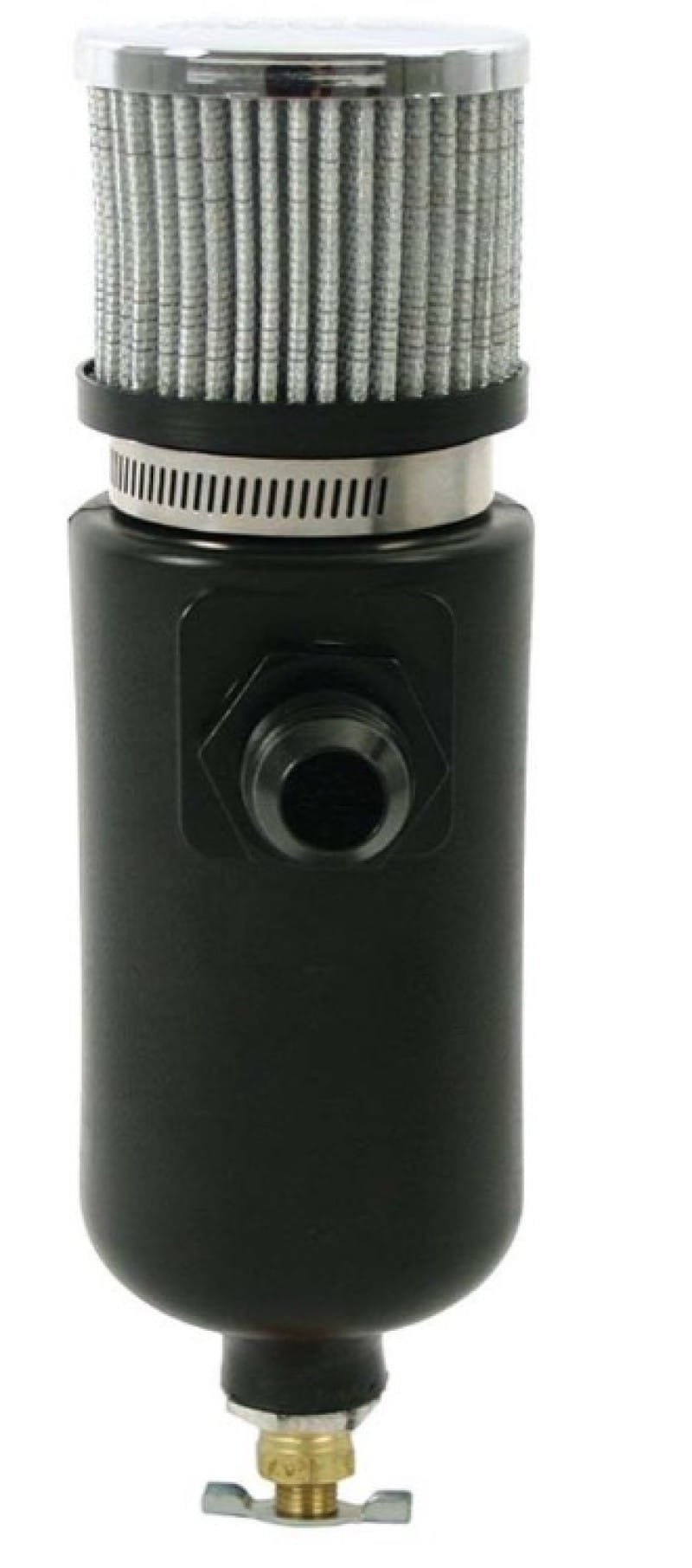 Moroso — Moroso Breather Tank/Catch Can -10An Male Inlet - Black Polyethylene