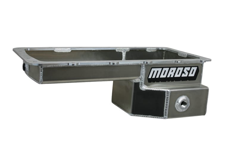 Moroso — Moroso Ford 5.0 Coyote/Fox Swap (w/Rear Sump) Road Race Baffled Wet Sump 7.5qt 6-5/8in Alum. Oil Pan