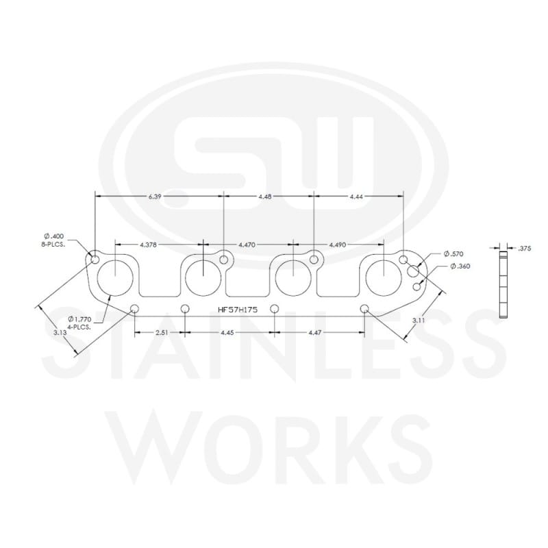Stainless Works — Stainless Works Hemi 5.7L Round Port Header 304SS Exhaust Flanges 1-3/4in Primaries
Header Flange
sswHF57H175