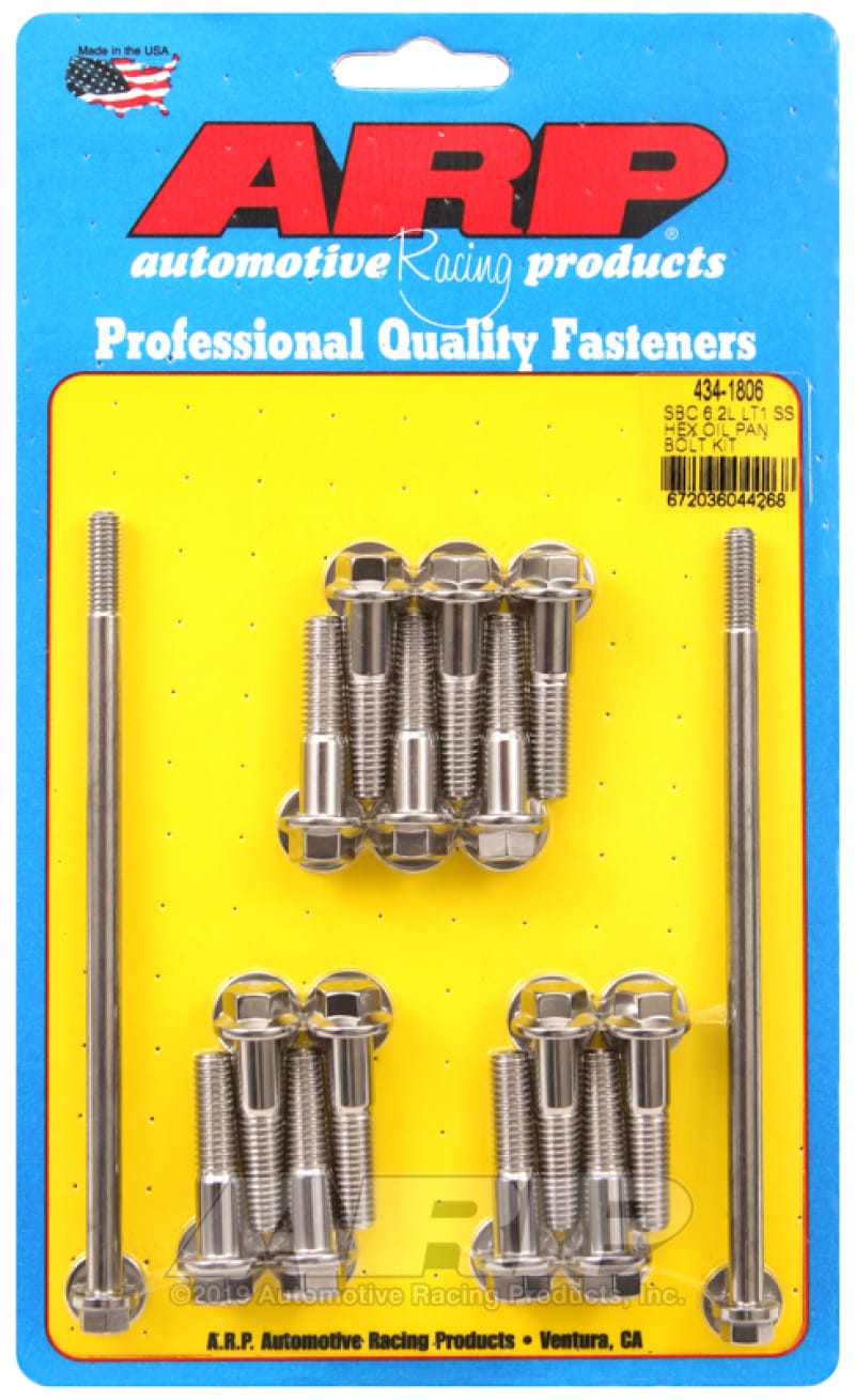 ARP — ARP Chevy LT1 6.2L Oil Pan Hex Stainless Steel Bolt Kit