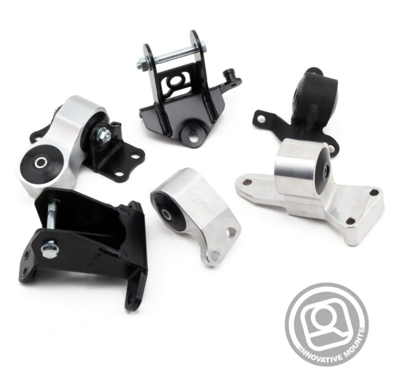 Innovative Mounts — Innovative 06-11 Honda Civic Si K-Series Black Billet Aluminum Mounts 75A Bushings (Not K24 Trans)