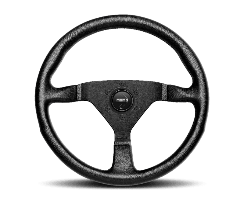 MOMO — Momo Montecarlo Steering Wheel 350 mm - Black Leather/Red Stitch/Black Spokes