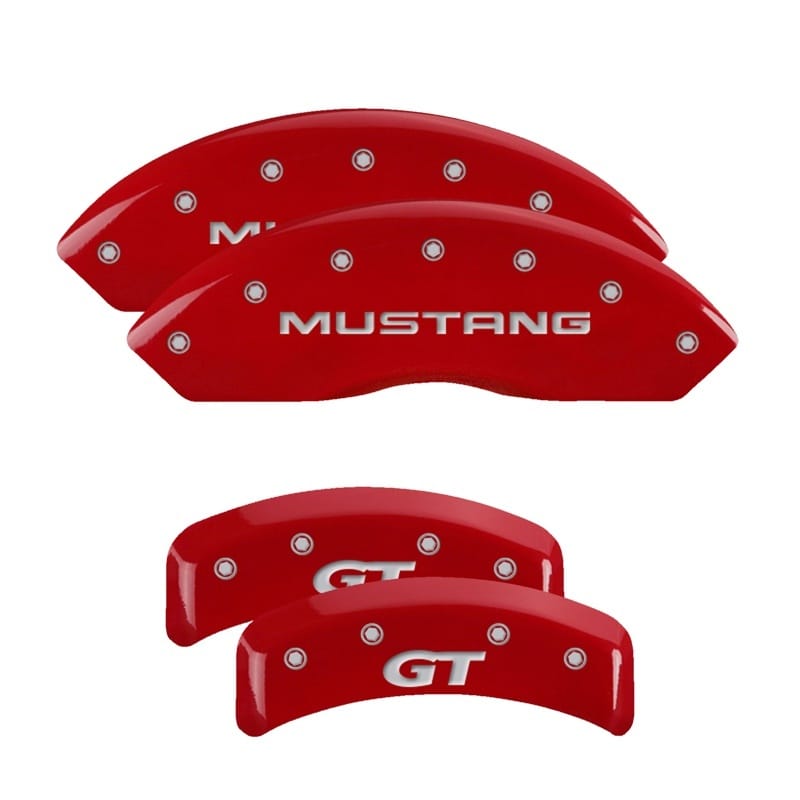 MGP — MGP 4 Caliper Covers Engraved Front Mustang Engraved Rear SN95/GT Red finish silver ch
Caliper Covers