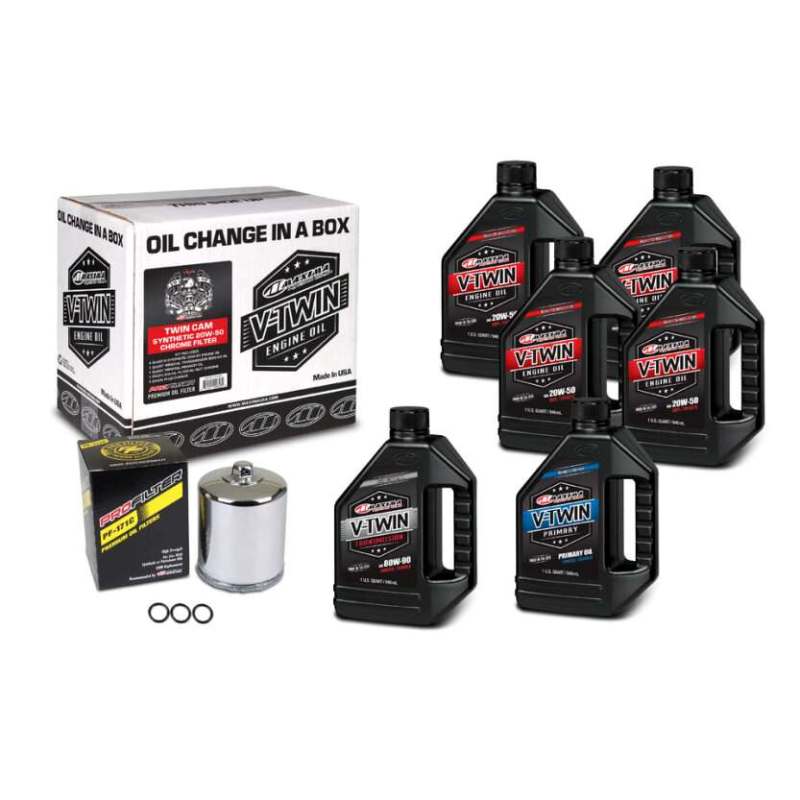 Maxima — Maxima V-Twin Oil Change Kit Synthetic w/Chrome Filter Twin Cam