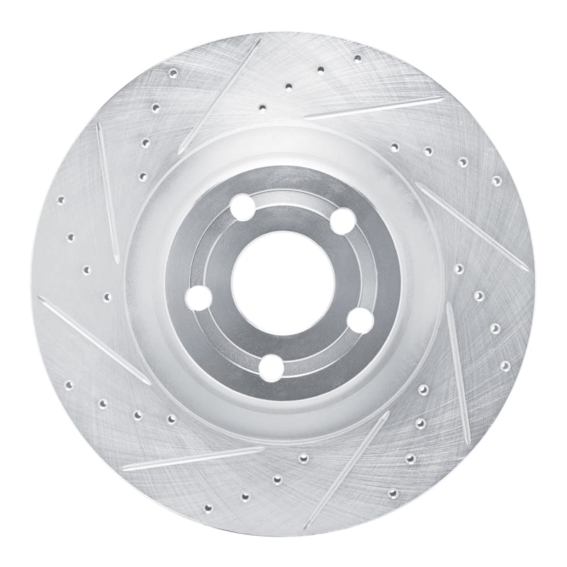 R1 Concepts — R1 22-25 Ford Maverick Front Left Drilled & Slotted Silver Brake Rotor