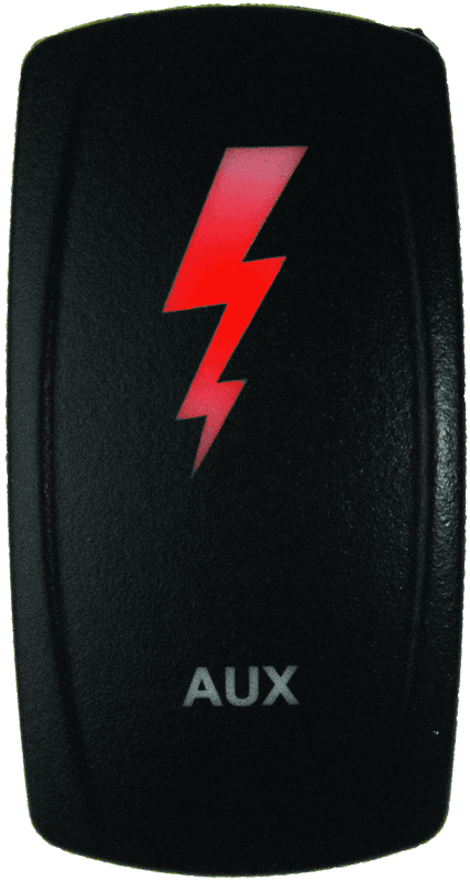 DragonFire Racing — Dual LED Switch, Laser-Etched, Auxillary On/Off, Red