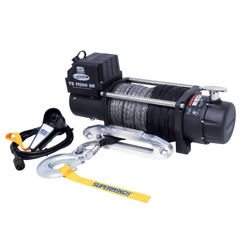 Superwinch — Superwinch 11500 LBS 12V DC 3/8in x 80ft Synthetic Rope Tiger Shark 11500 Winch
Winch