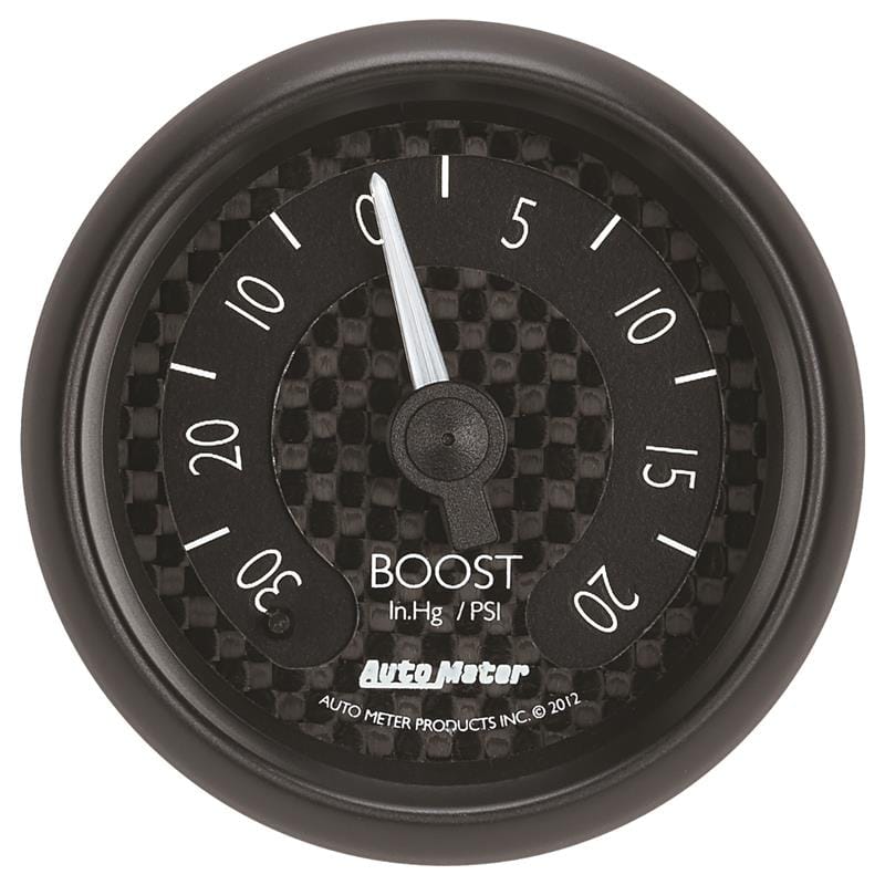 AutoMeter — Autometer GT Series 52mm Mechanical 30 In Hg/20 psi Vacuum/Boost Gauge
2-1/16" BOOST-VAC, 3