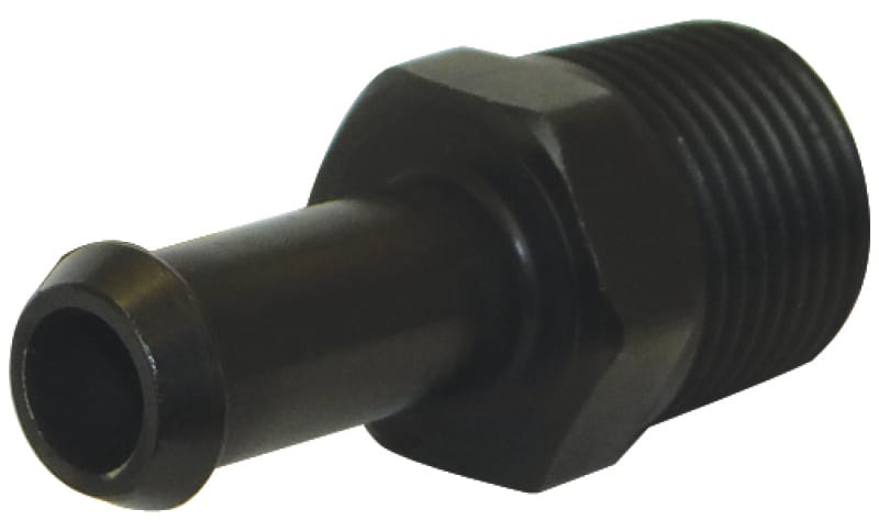 Moroso — Moroso Air/Oil Separator Fuel Line Fitting - 3/8in to 3/8in Hose - Straight - Black - Single