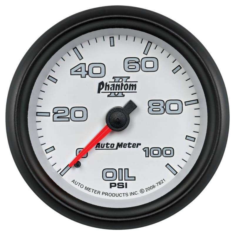 AutoMeter — Autometer Phantom II 2-5/8in 100 PSI Mechanical Oil Pressure Gauge
2-5/8" OIL PRESS, 0-