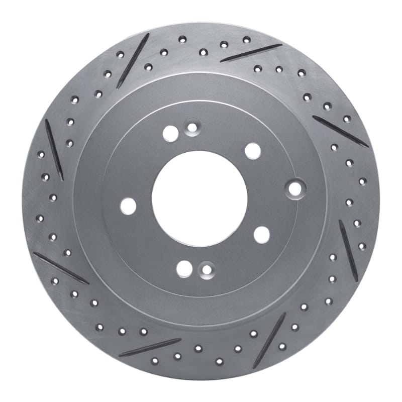 R1 Concepts — R1 16-22 Hyundai Tucson Rear Left Drilled & Slotted Geo-Carbon Rotor