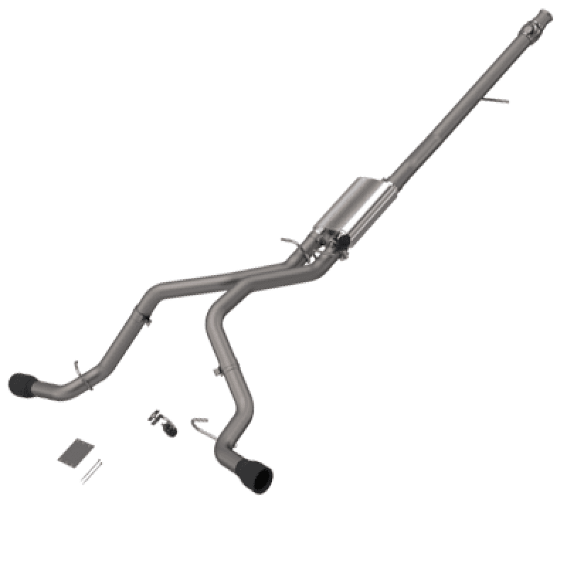 QTP — 2014-2018 Silverado/Sierra QTP Screamer Split Rear Exit Cat Back Black Tips
410015B