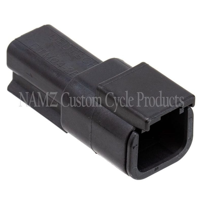 NAMZ — NAMZ Deutsch DTM 2-Position Receptacle w/2 Stamped Terminals & Wedgelock - Black (HD 74102-98BK)