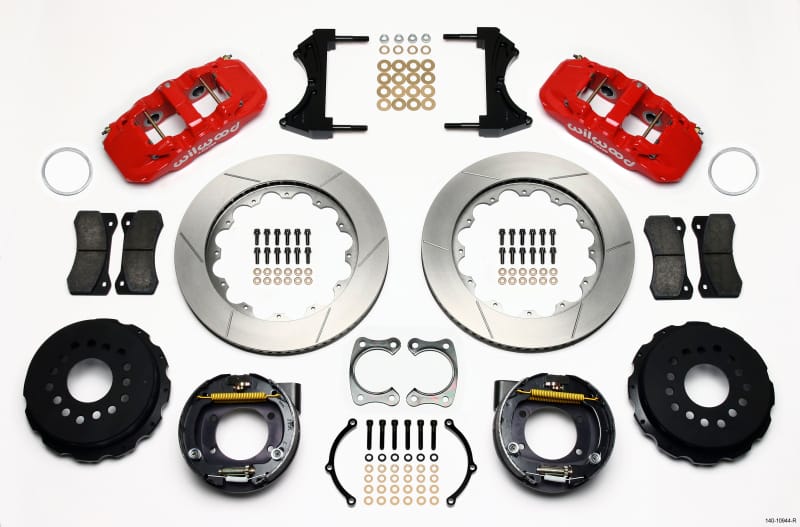 Wilwood — Wilwood AERO4 Rear P-Brake Kit 14.00in Red Big Ford New Style 2.36in Offset
BRAKE KIT