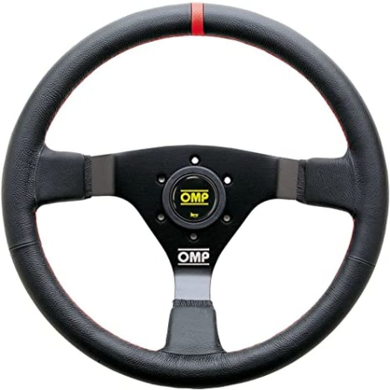 OMP — OMP WRC Steering Wheel Black/Red Leather