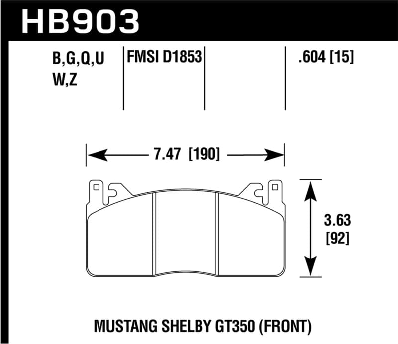 Hawk Performance — Hawk 2020 Ford Mustang 5.2L Shelby GT350 Front ER-1 Brake Pads
Disc Brake Pad