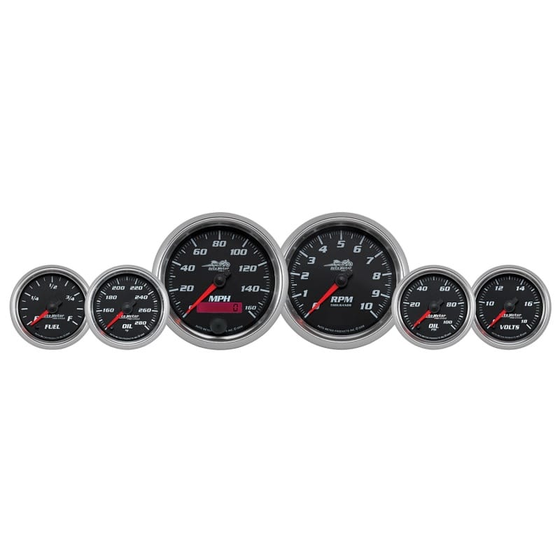 AutoMeter — Autometer Pro-Cycle Gauge Kit 6 Pc. Kit 3 3/8in & 2 1/16in Bagger Black
GA 6PC KIT BAG PC CB