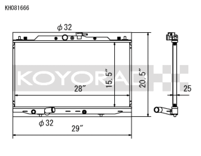 Koyo — Koyo 04-08 Acura TSX 2.4L (MT) Racing Radiator - 25MM CORE
Racing Radiator