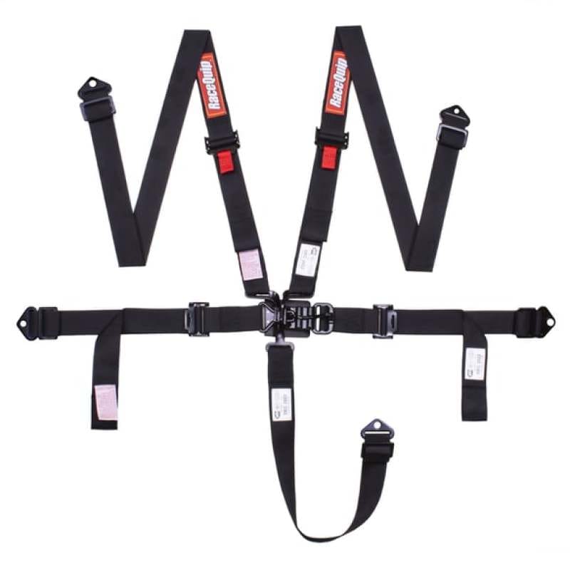 Racequip — RaceQuip Latch & Link 5 Point Auto Racing 2In Harness Set / SFI 16.1 Seat Belt Set / Black