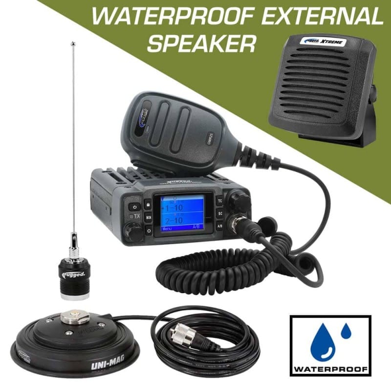 Rugged Radios — Rugged Radios Radio Kit Plus - GMR25 Waterproof GMRS Mobile Radio Kit with External Speaker