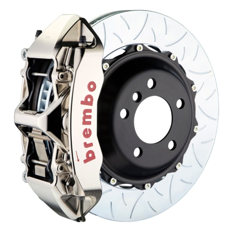 Brembo — Brembo 05-14 Mustang GT Excl non-ABS Fr GTR BBK 6Pis Billet 380x32 2pc Rotor Slotted Type3-Nickel