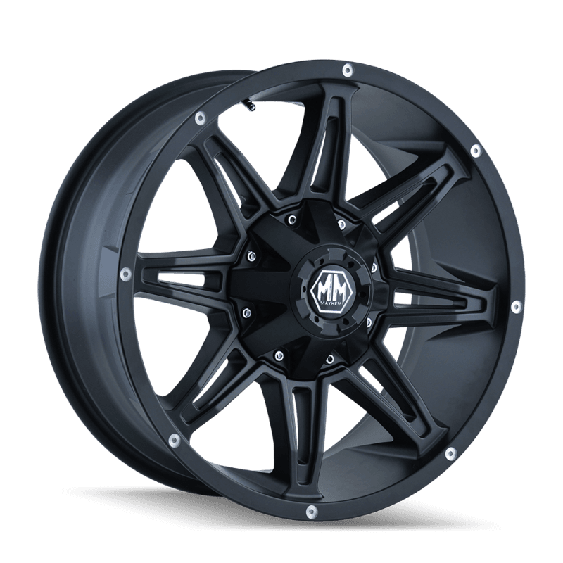 Mayhem — Mayhem 8090 Rampage 18x9 / 8x165.1 BP / -12mm Offset / 130.8mm Hub Matte Black Wheel
MAYHEM 8090
