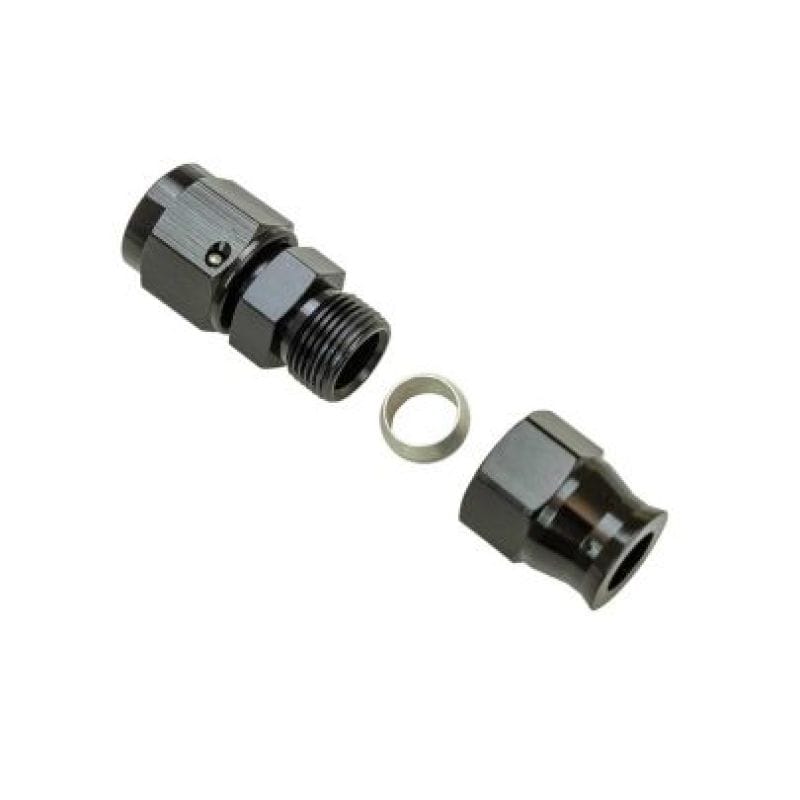 Moroso — Moroso Aluminum Fitting Adapter 6AN Female to 3/8in Tube Compression - Black